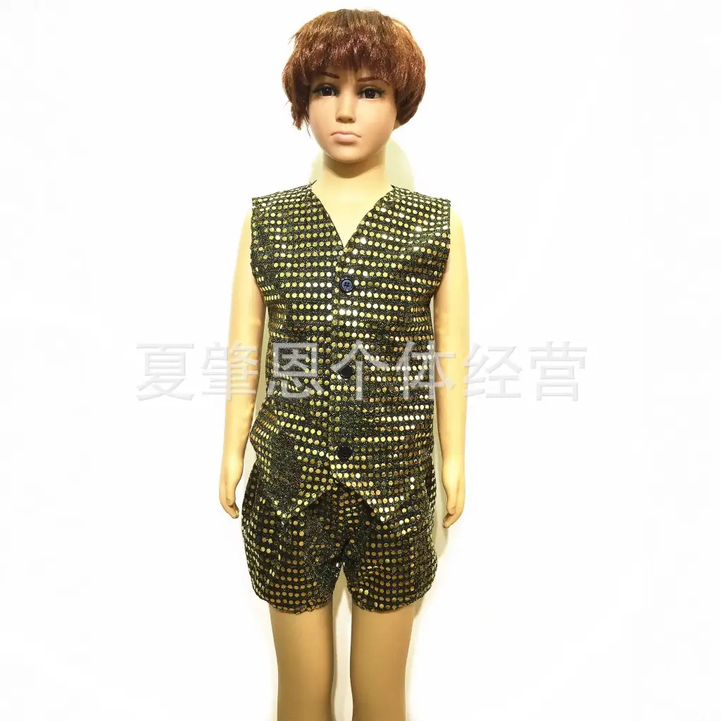 Black Sequin Patch Vest for Girls - Image 13