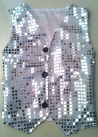 Black Sequin Patch Vest for Girls — feature 28