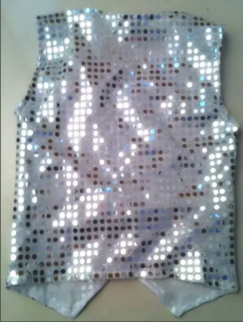 Black Sequin Patch Vest for Girls — feature 29