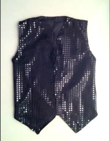 Black Sequin Patch Vest for Girls — feature 30