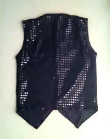 Black Sequin Patch Vest for Girls — feature 31