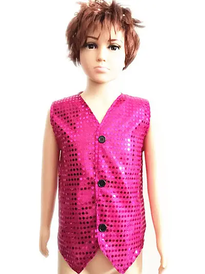 Black Sequin Patch Vest for Girls - Image 3