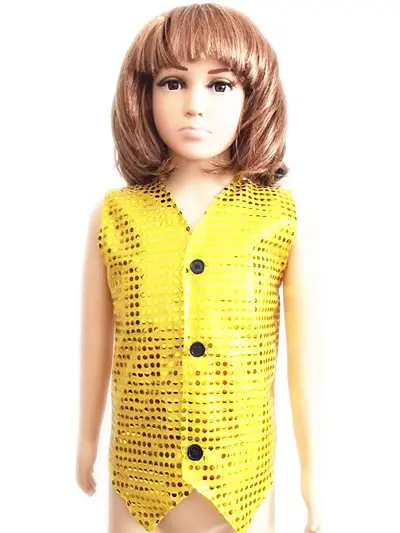 Black Sequin Patch Vest for Girls - Image 5