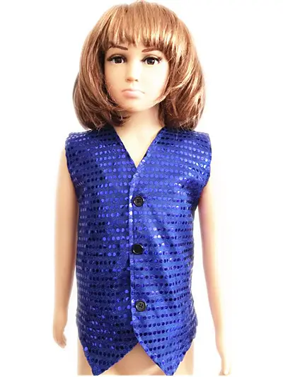 Black Sequin Patch Vest for Girls - Image 6