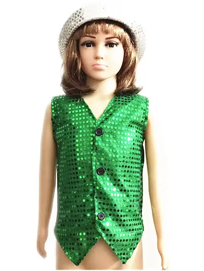 Black Sequin Patch Vest for Girls - Image 7