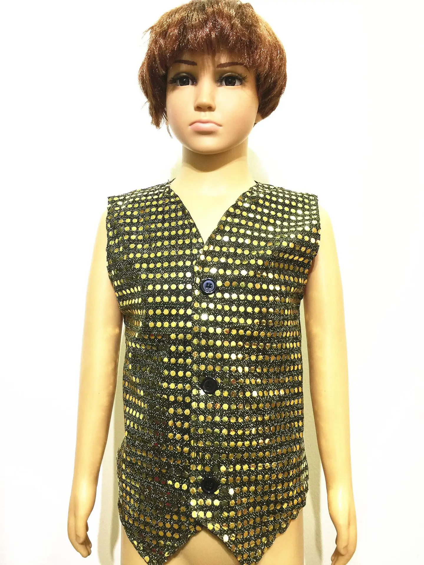 Black Sequin Patch Vest for Girls - Image 8