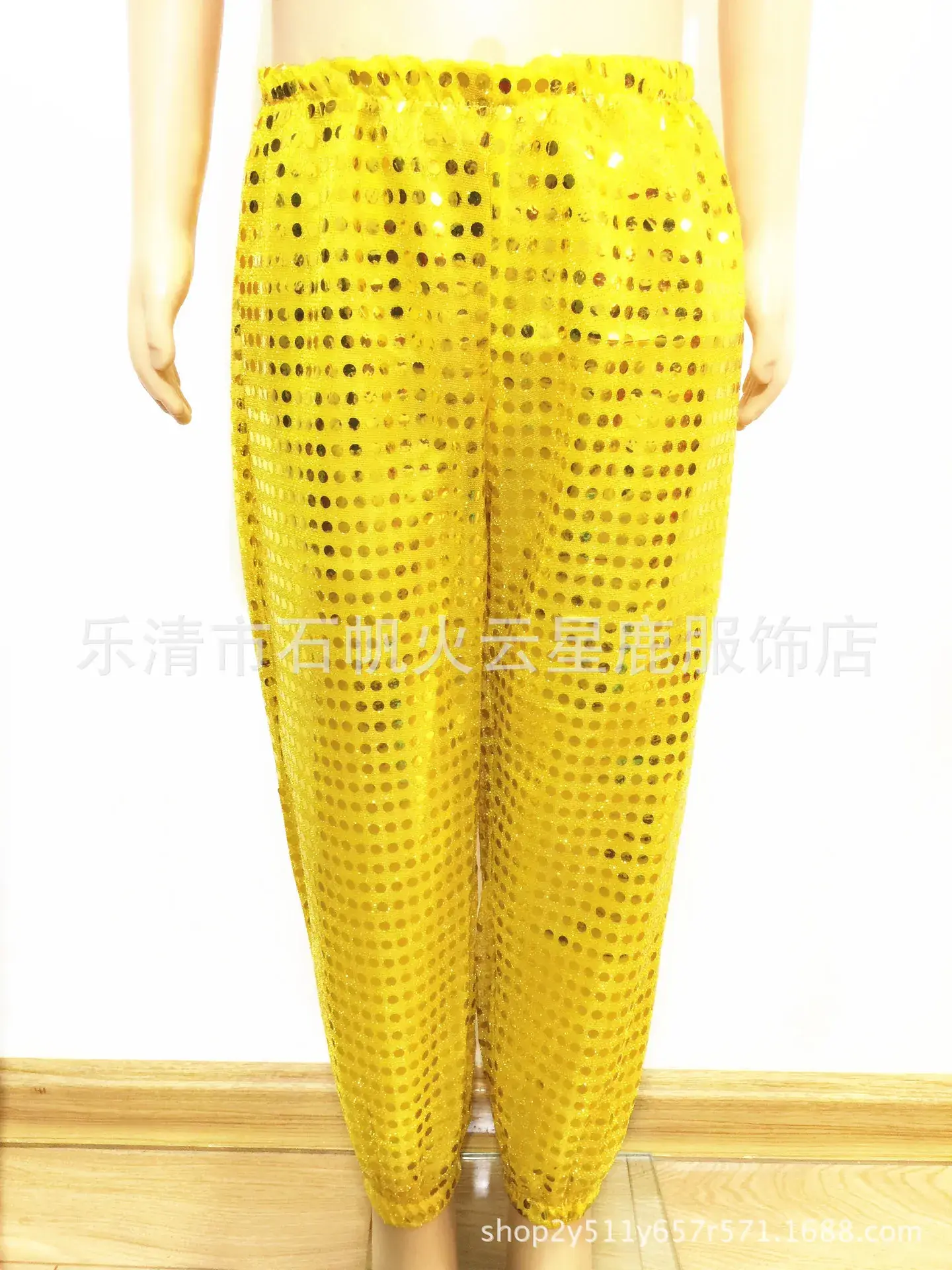 Blue Sequin Long Pants for Boys Girls Hip Hop Dance