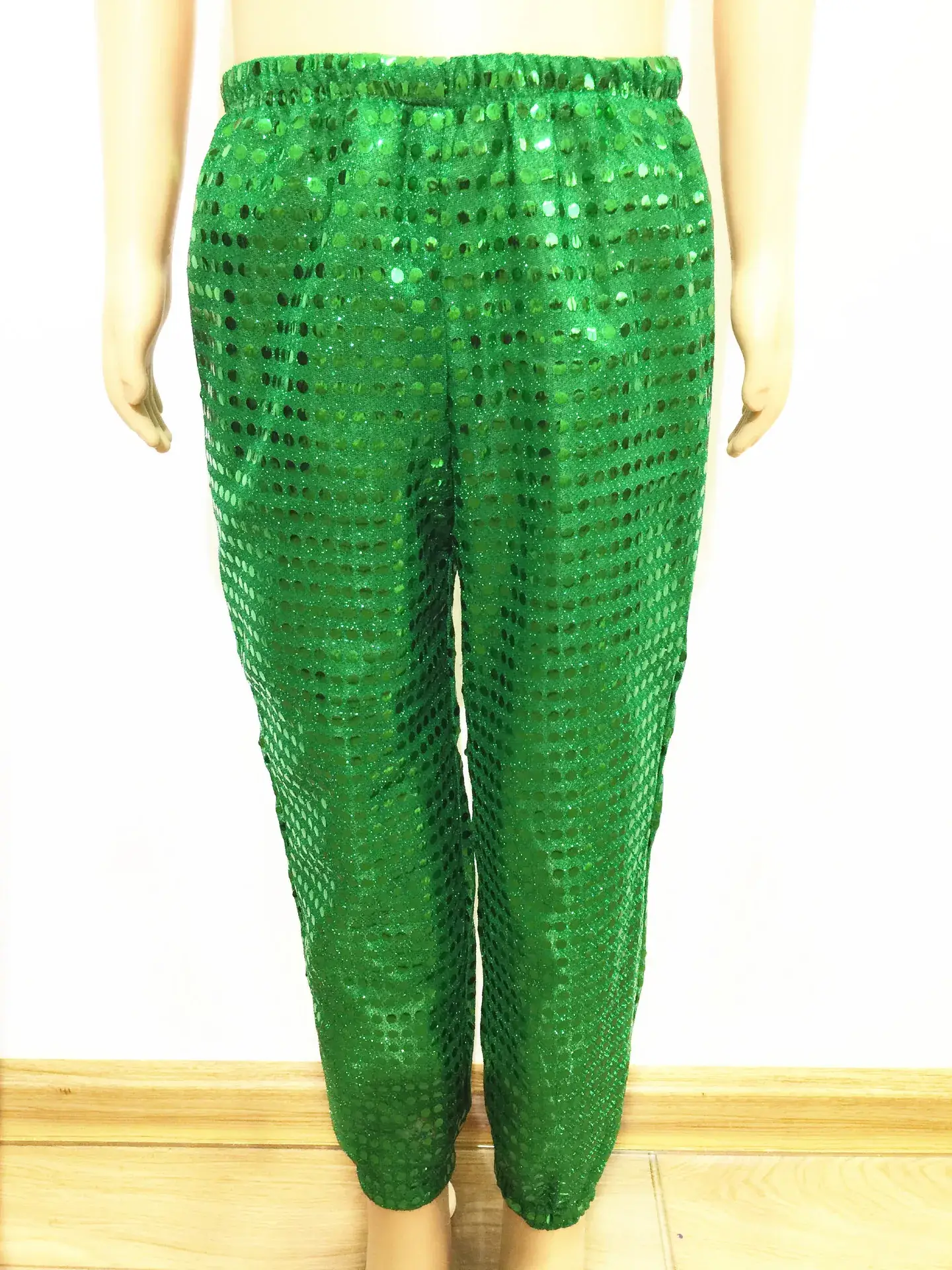 Blue Sequin Long Pants for Boys Girls Hip Hop Dance
