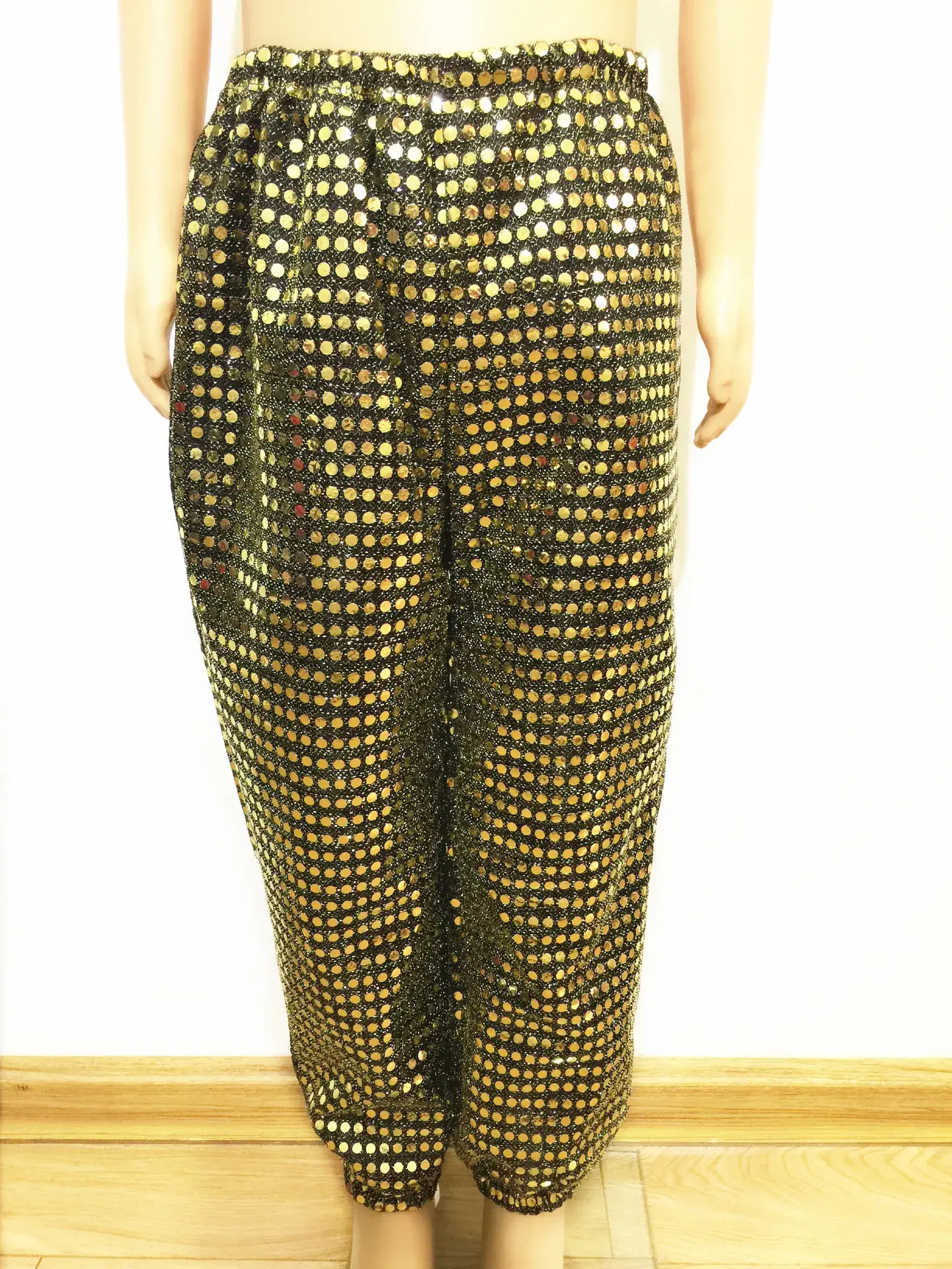 Blue Sequin Long Pants for Boys Girls Hip Hop Dance