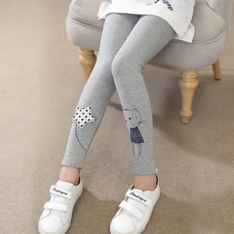 Girls Cotton Leopard Print Leggings 2022 Spring Autumn - Image 4