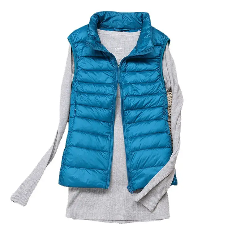 Women's Maroon Puffer Vest Slim Fit Korean Style - Image 21
