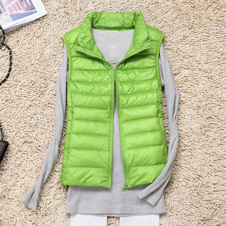 Women's Maroon Puffer Vest Slim Fit Korean Style - Image 12