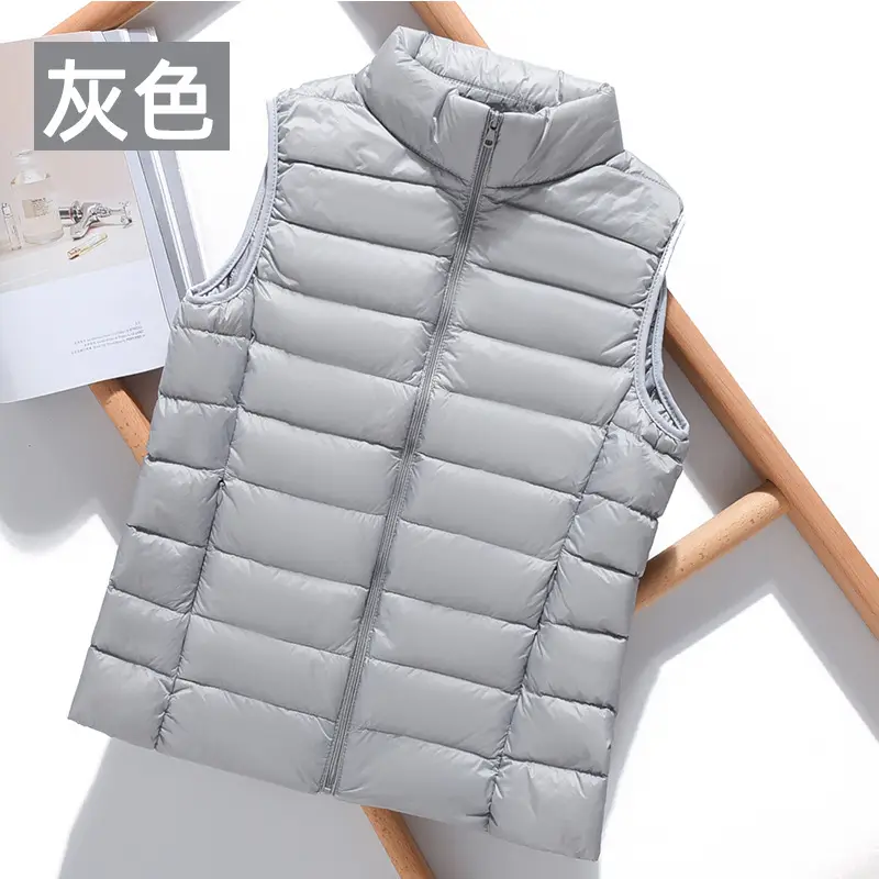 Women's Maroon Puffer Vest Slim Fit Korean Style - Image 14