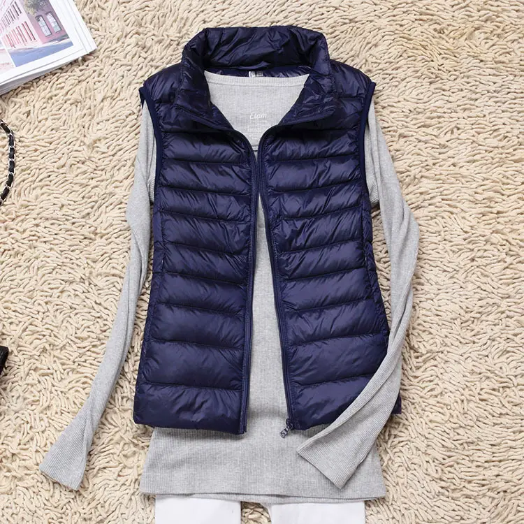 Women's Maroon Puffer Vest Slim Fit Korean Style - Image 9