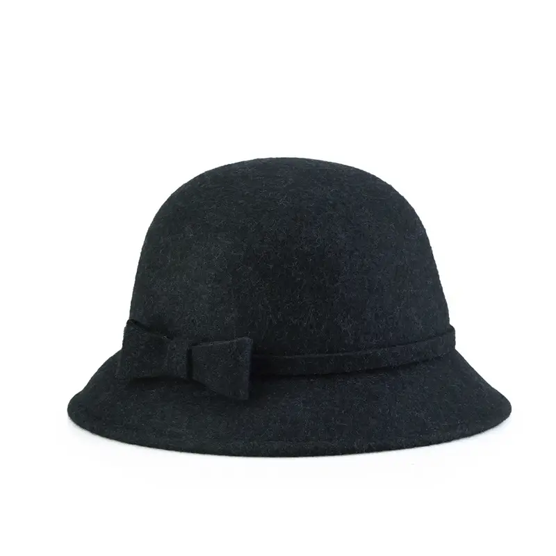 Ladies Felt Bow Hat Autumn Winter Pure Wool - Image 16