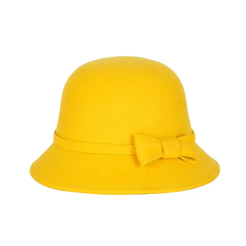 Ladies Felt Bow Hat Autumn Winter Pure Wool - Image 2