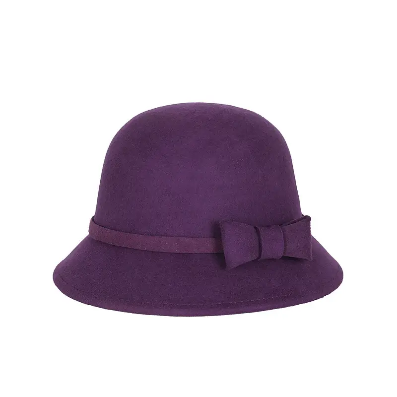 Ladies Felt Bow Hat Autumn Winter Pure Wool - Image 5