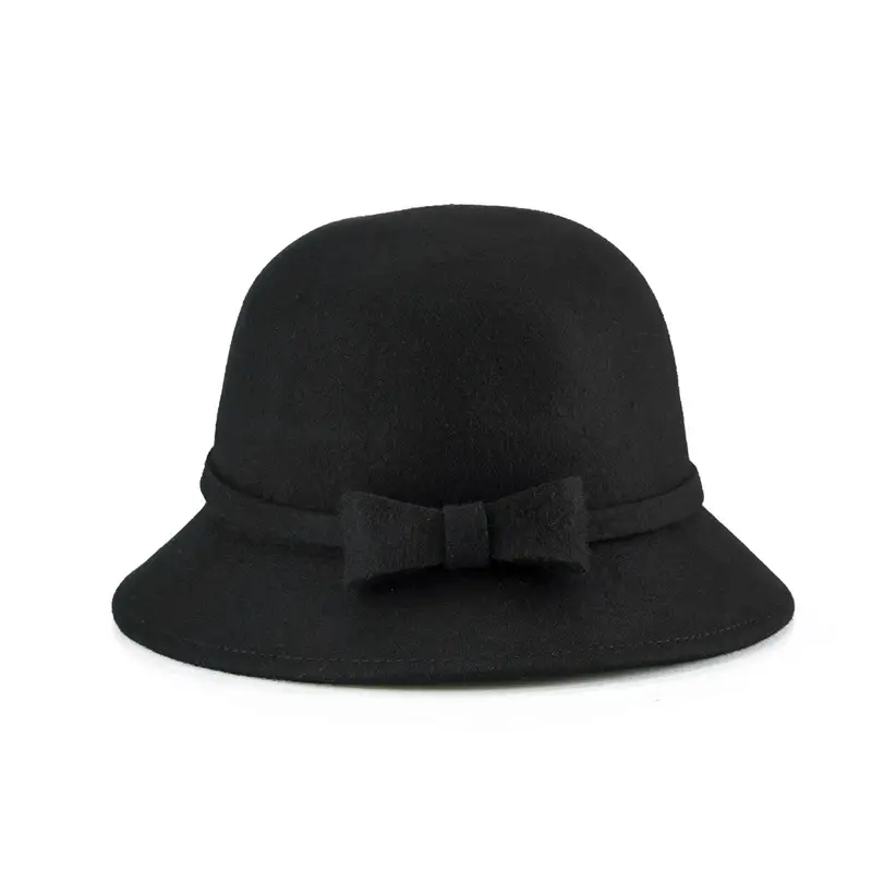 Ladies Felt Bow Hat Autumn Winter Pure Wool - Image 7
