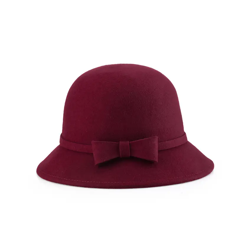 Ladies Felt Bow Hat Autumn Winter Pure Wool - Image 8