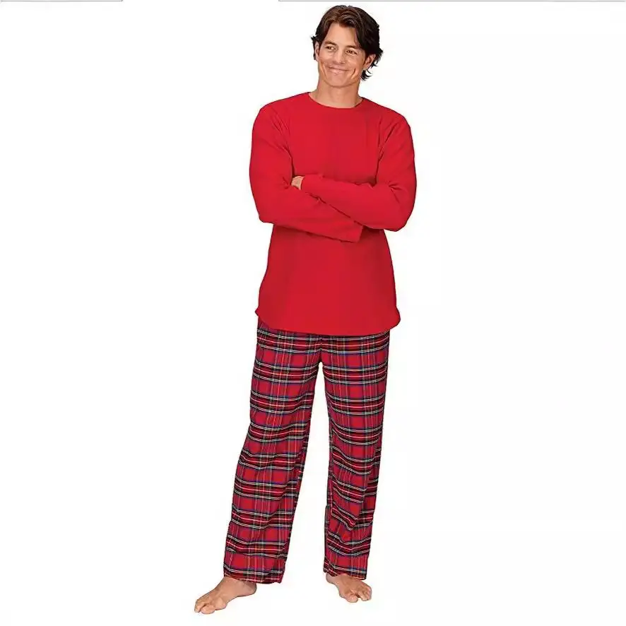 Red Plaid Pajama Set for Women Pure Cotton Christmas - Image 4