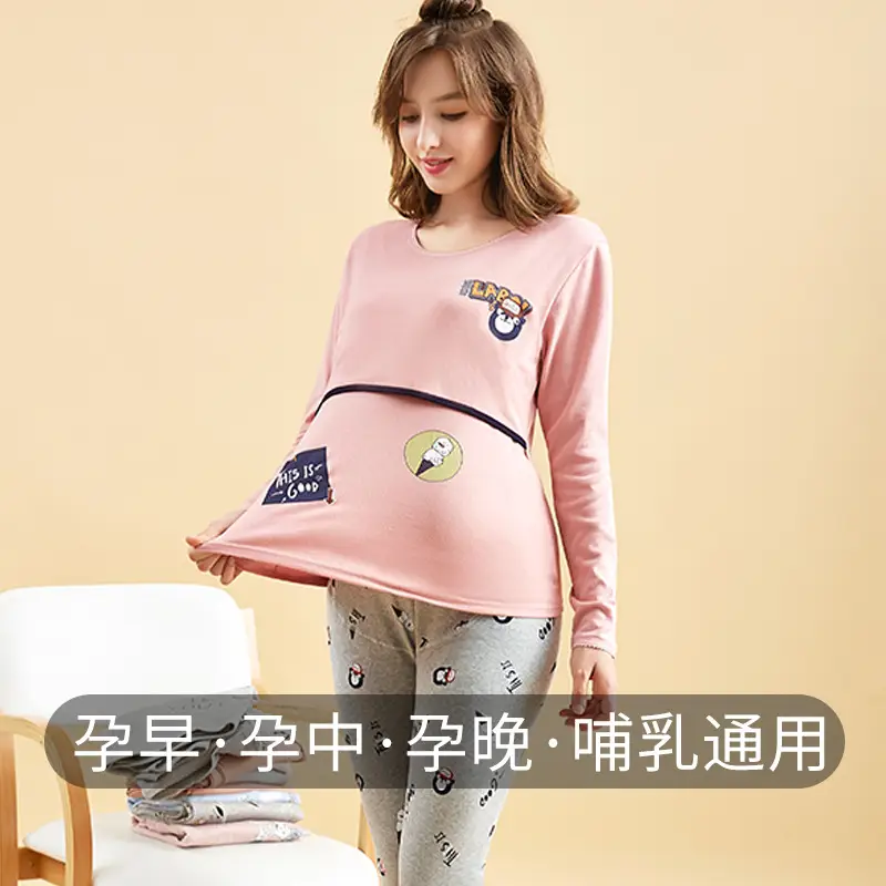 Women's White Printed Nursing Top 100% Cotton Spring Autumn - Image 15