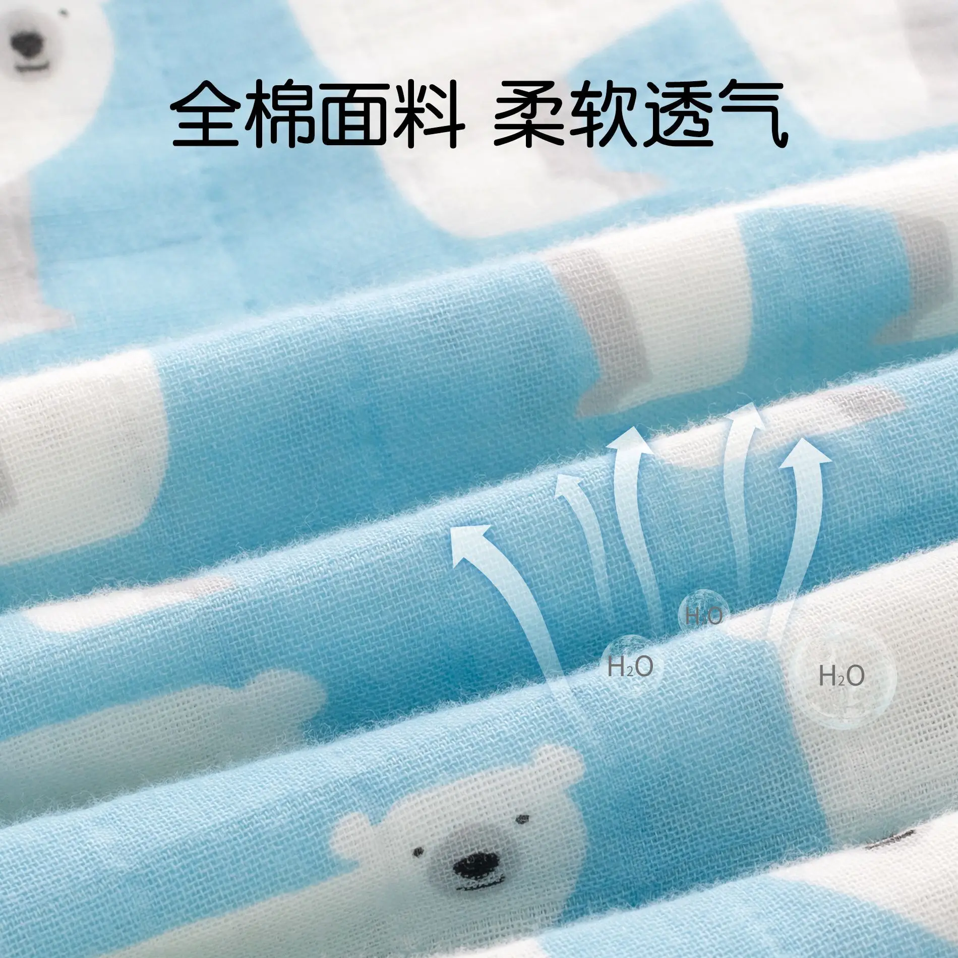 Cotton Baby Blanket Blue Panda Print Newborn Wrap - Image 15
