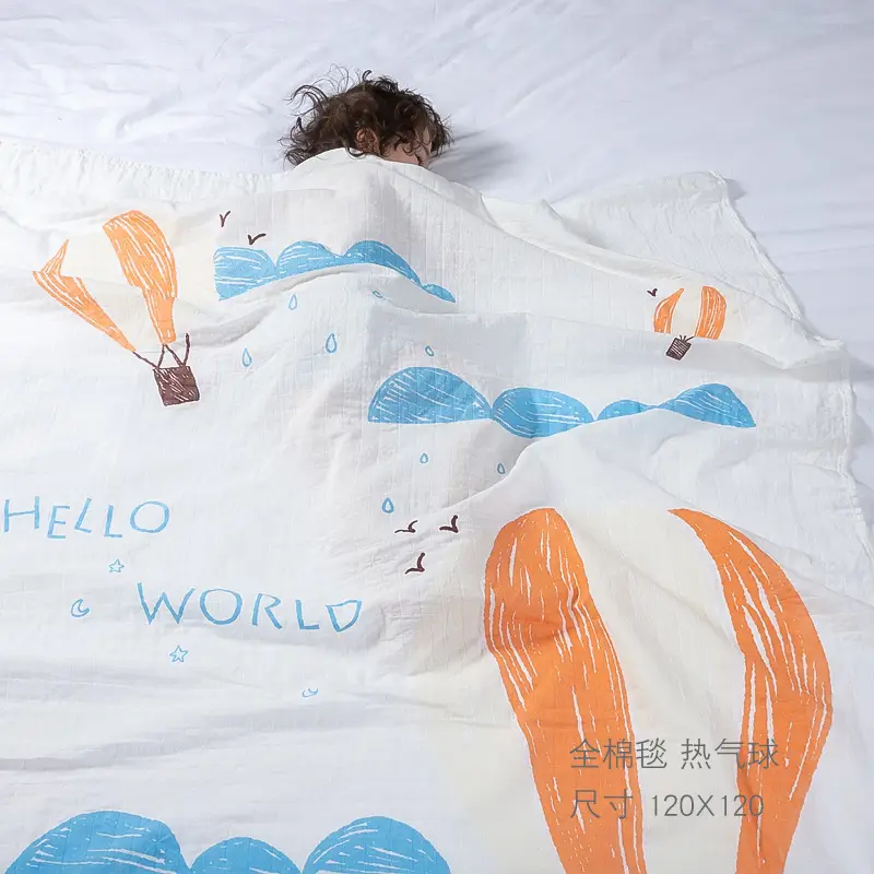 Cotton Baby Blanket Blue Panda Print Newborn Wrap - Image 11