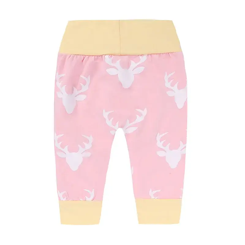 Pink Deer Print Hoodie & Pants Set for Baby - Image 4