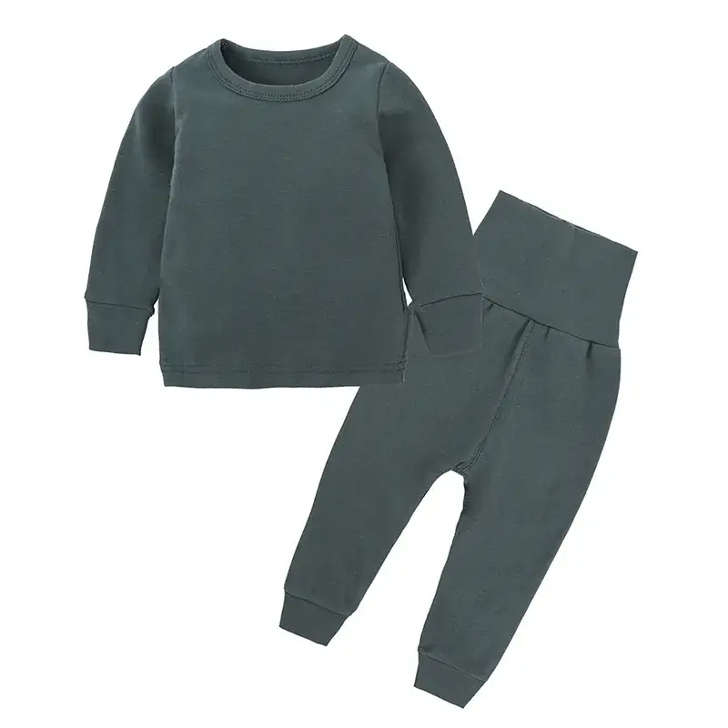 Kids Cotton Pajamas Set Light Blue Boys Girls - Image 15