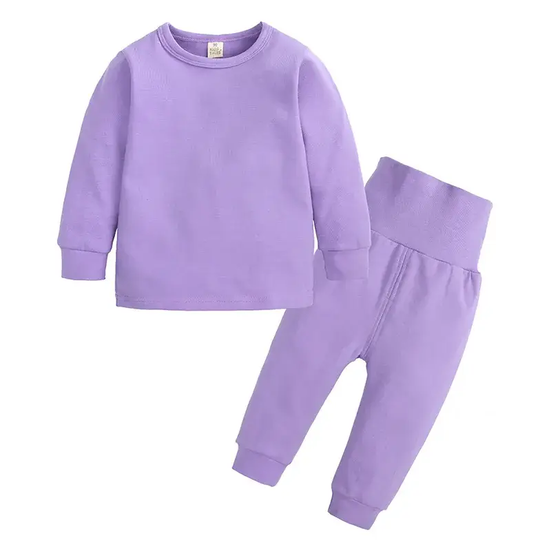 Kids Cotton Pajamas Set Light Blue Boys Girls - Image 10