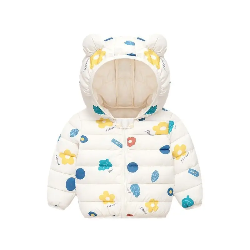 Korean Style Cartoon Hooded Puffer Jacket for Kids 2025