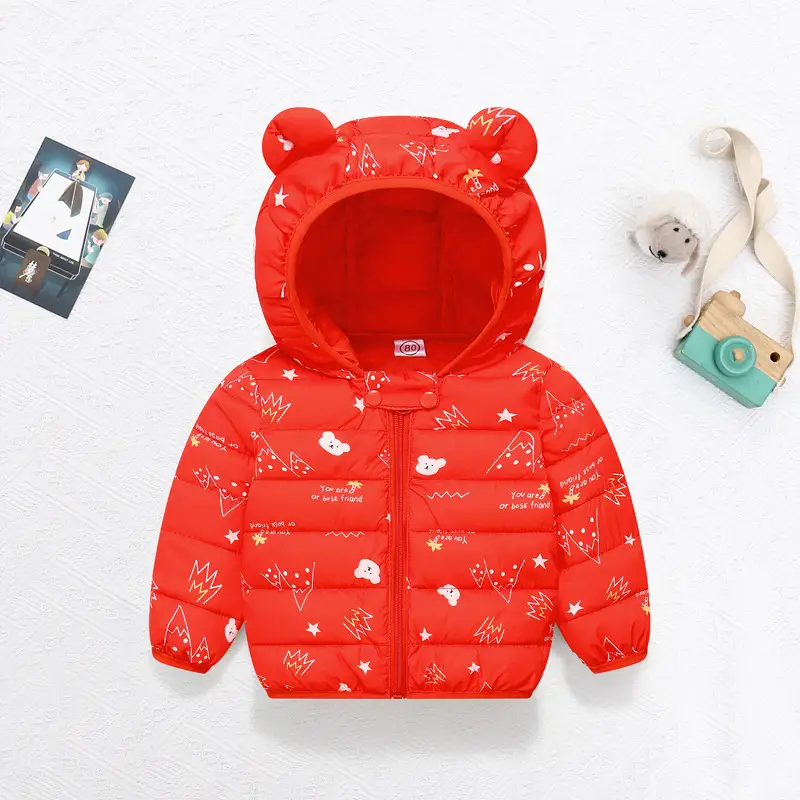 Korean Style Cartoon Hooded Puffer Jacket for Kids 2025