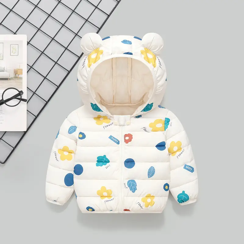 Korean Style Cartoon Hooded Puffer Jacket for Kids 2025