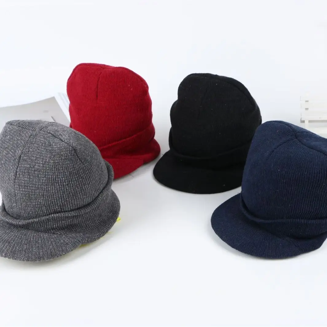 Red Knitted Wool Cap for Men Women Winter Ski Cap - Image 5