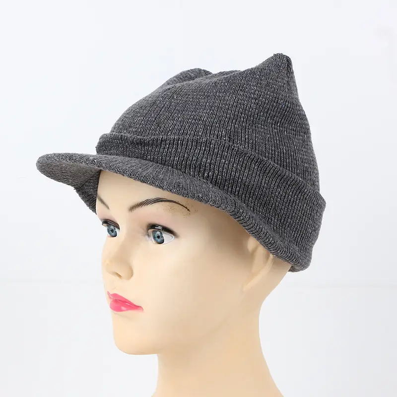 Red Knitted Wool Cap for Men Women Winter Ski Cap - Image 3