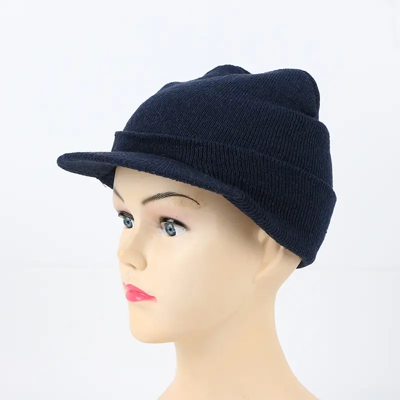 Red Knitted Wool Cap for Men Women Winter Ski Cap - Image 4
