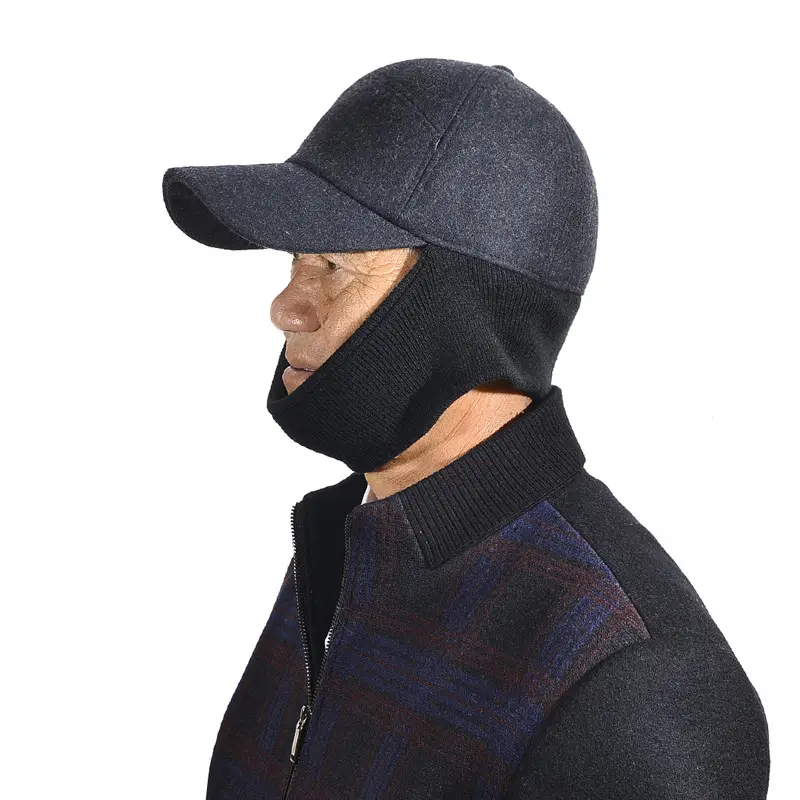 Black Wool Winter Cycling Cap for Men Warm - Image 5