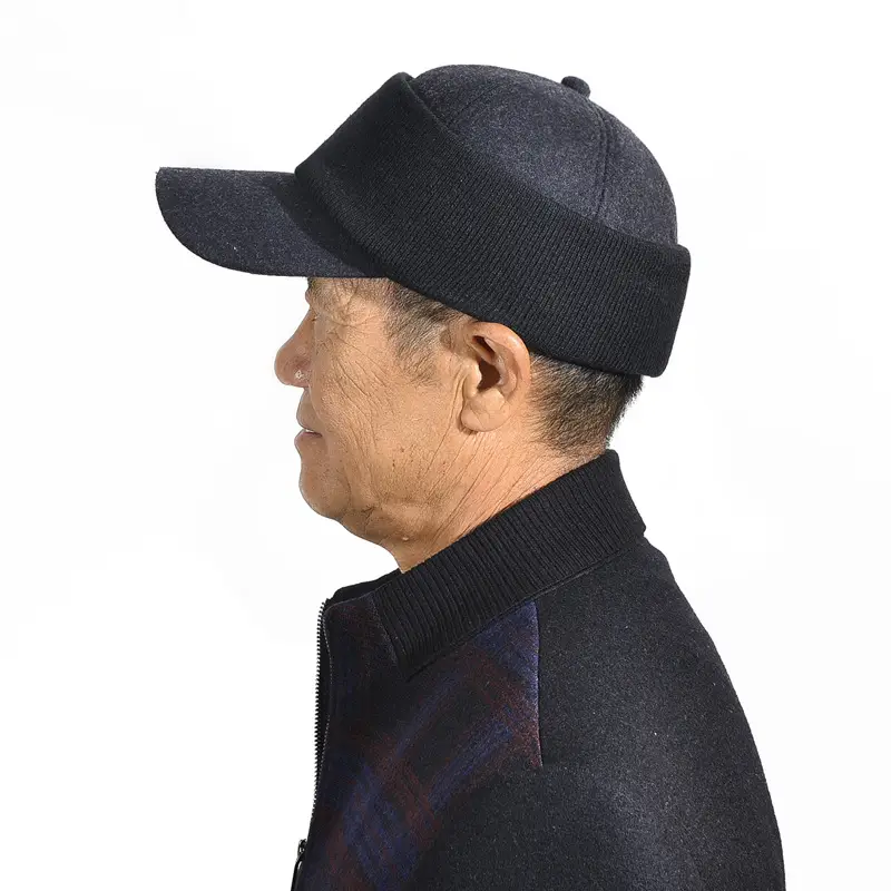 Black Wool Winter Cycling Cap for Men Warm - Image 6