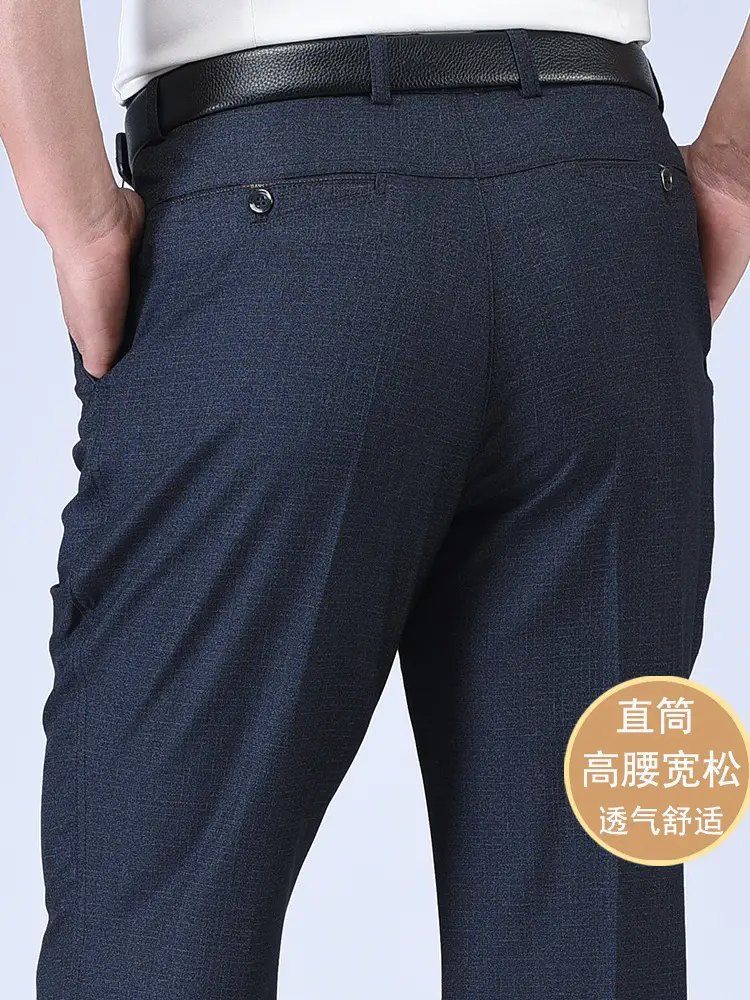 Men Blue Thin Waistband Pants Large - Image 20
