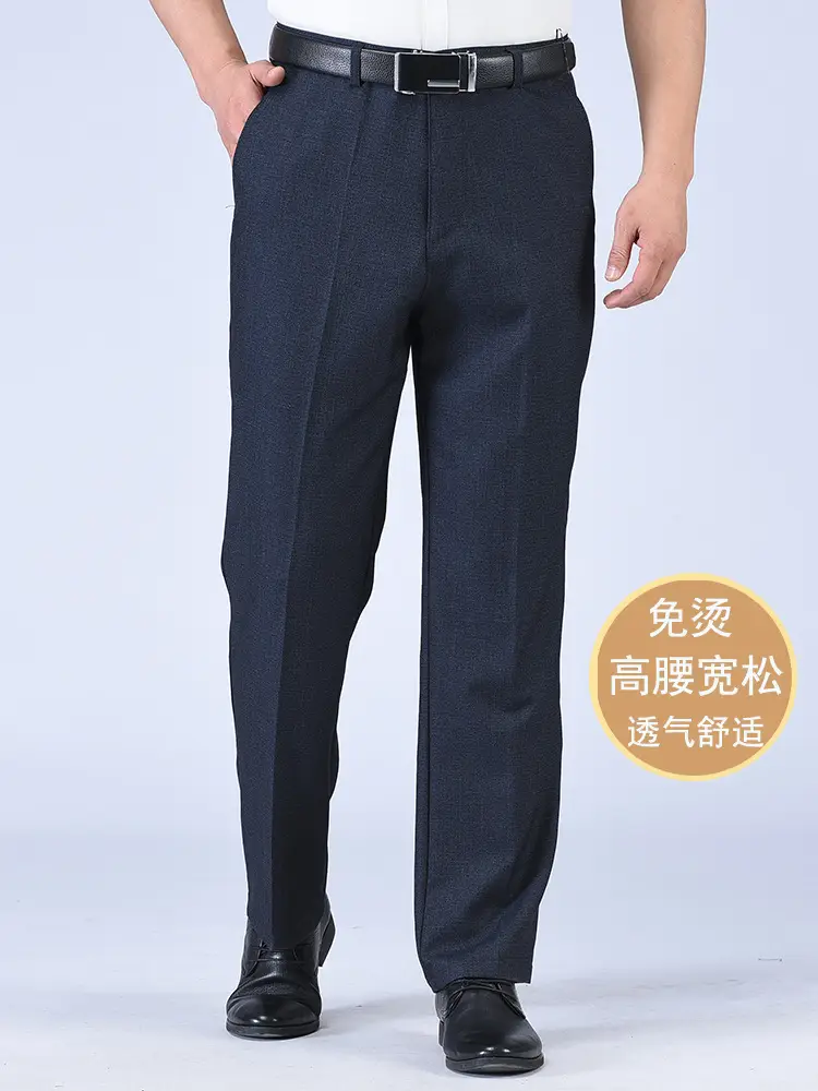 Men Blue Thin Waistband Pants Large - Image 21