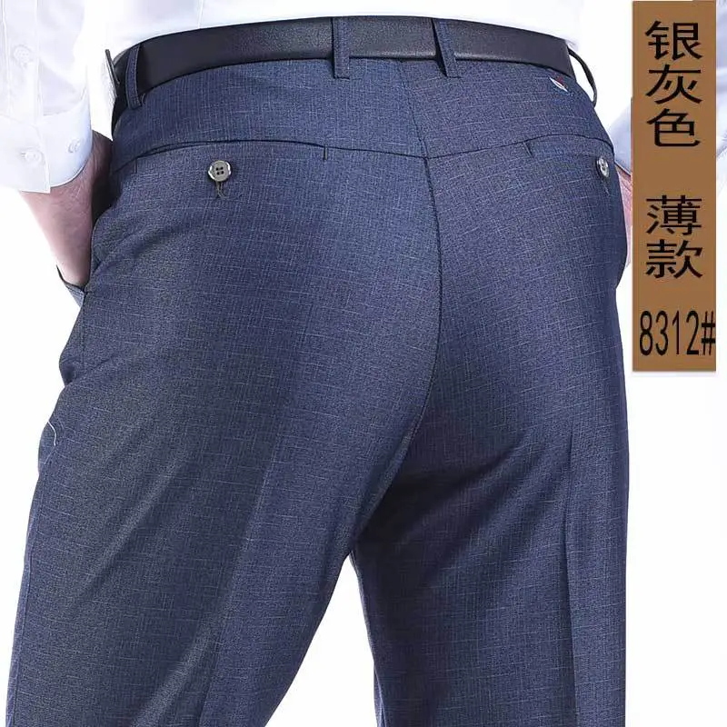 Men Blue Thin Waistband Pants Large - Image 8