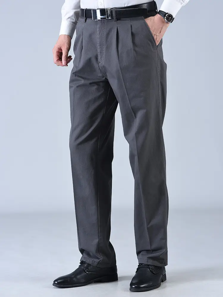 Men Navy Green Thin Cotton Waist Pants High Waist - Image 32