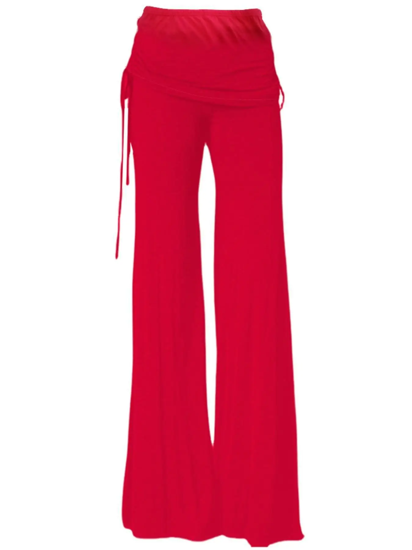 Black Wide Leg Bell Bottom Pants with Tie Waist — feature 10