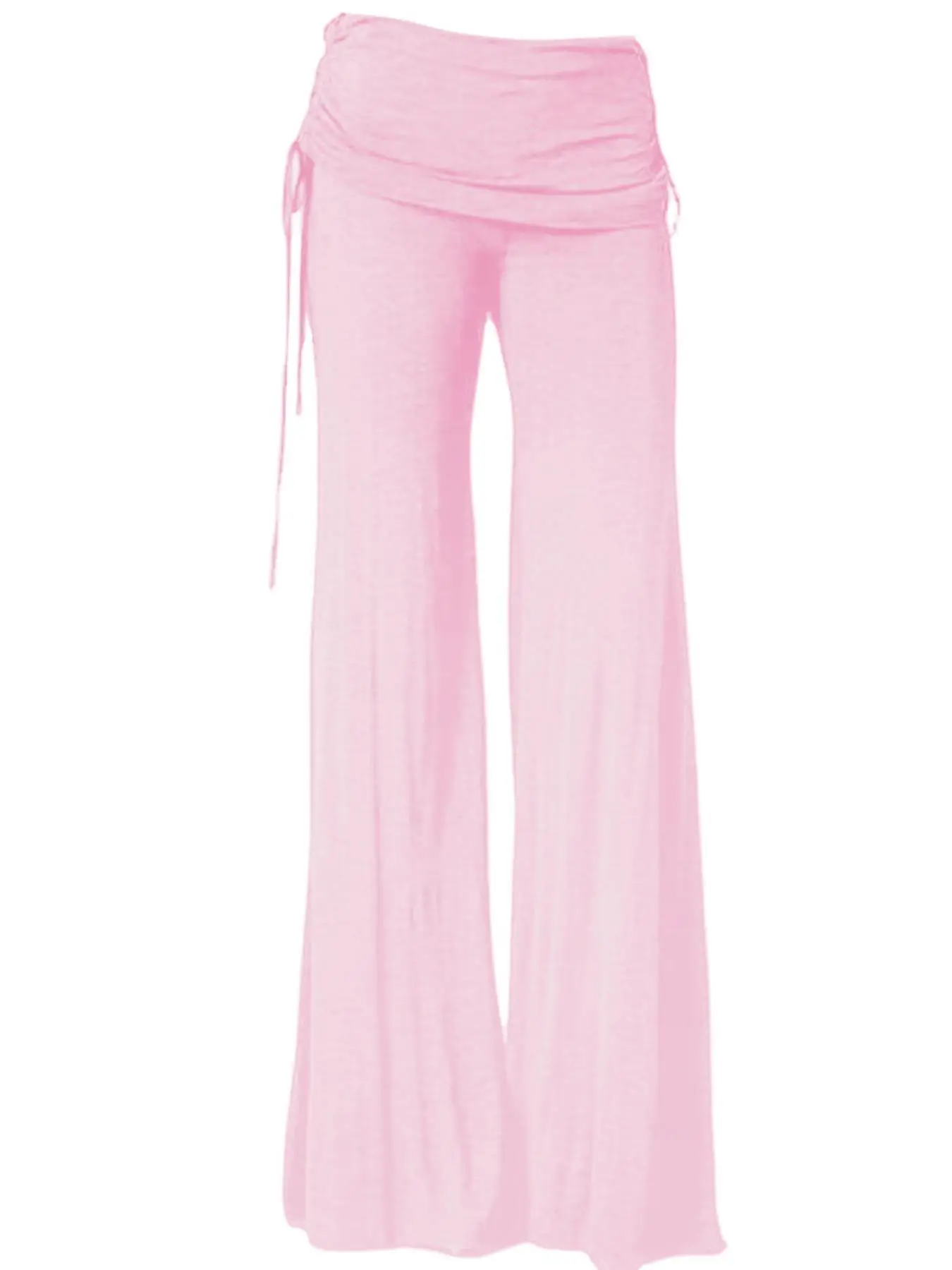Black Wide Leg Bell Bottom Pants with Tie Waist — feature 11
