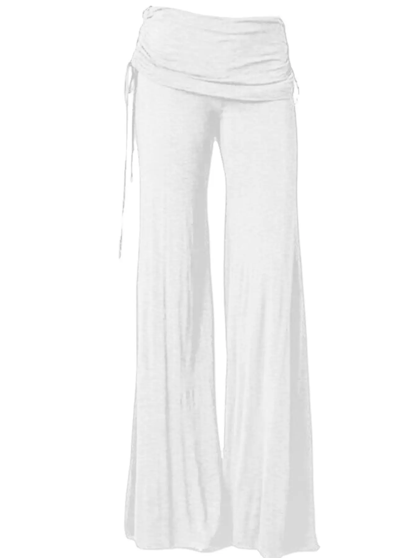 Black Wide Leg Bell Bottom Pants with Tie Waist — feature 13
