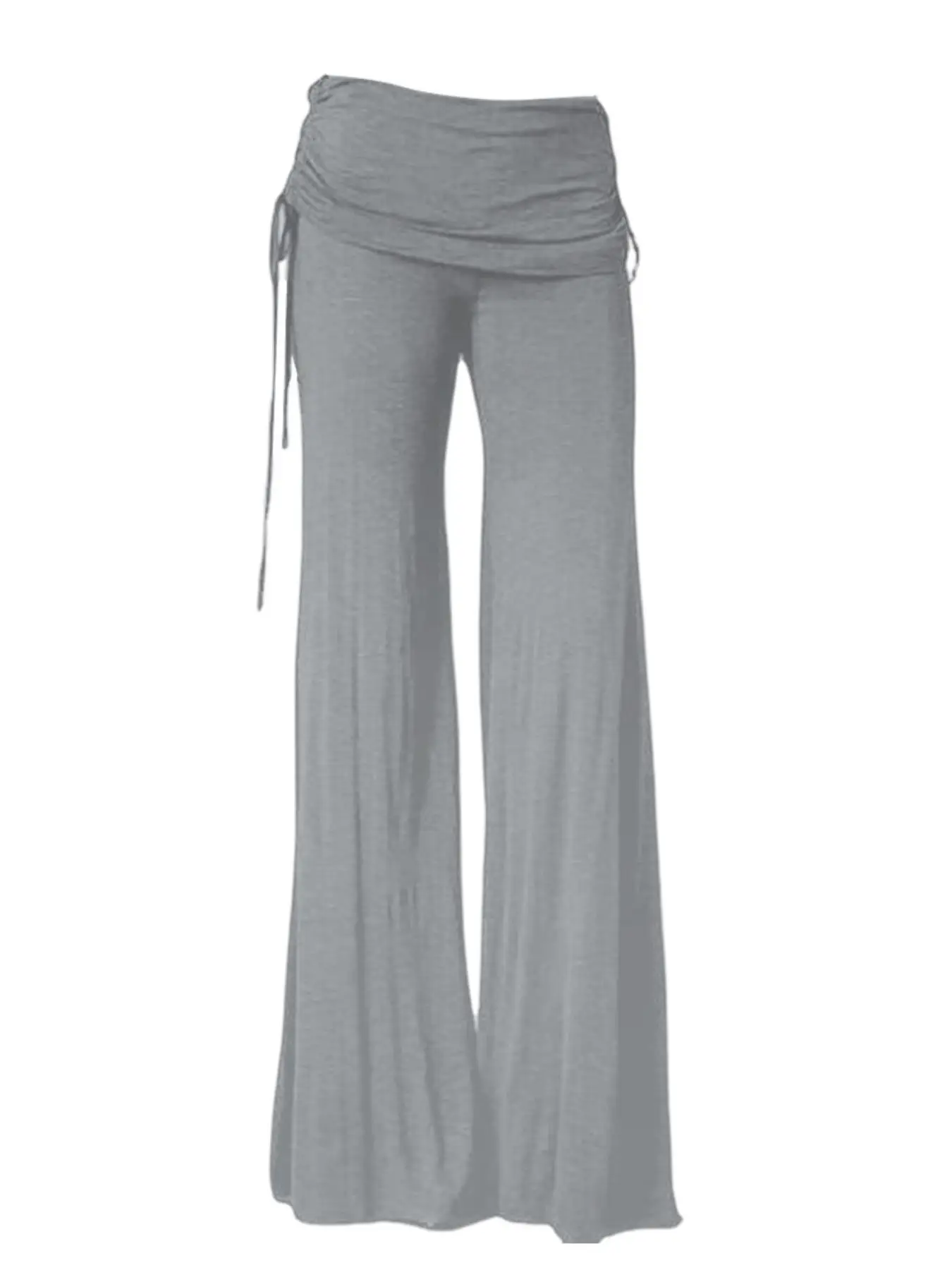 Black Wide Leg Bell Bottom Pants with Tie Waist — feature 6