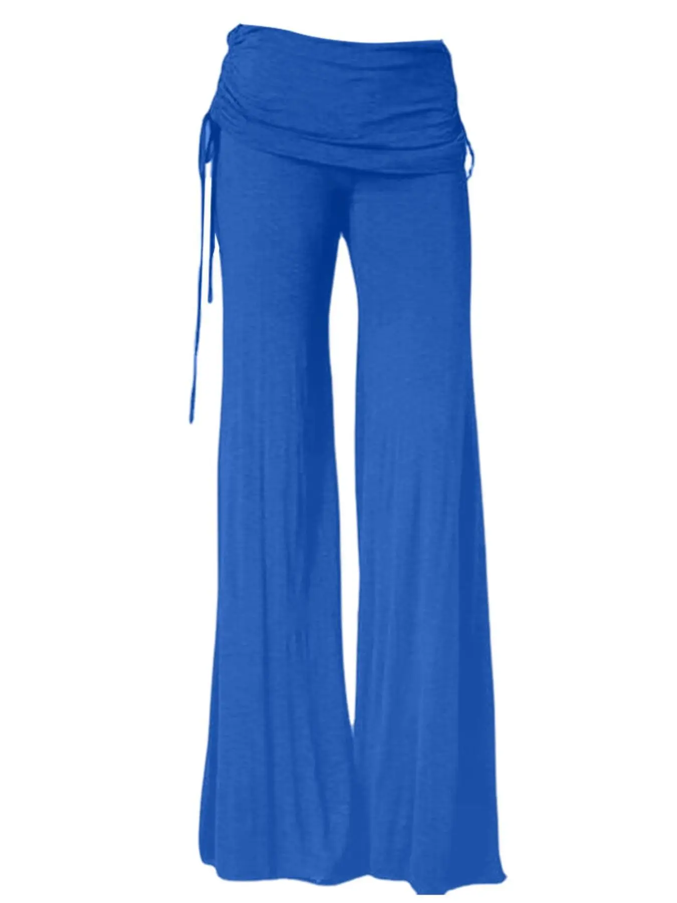 Black Wide Leg Bell Bottom Pants with Tie Waist — feature 7