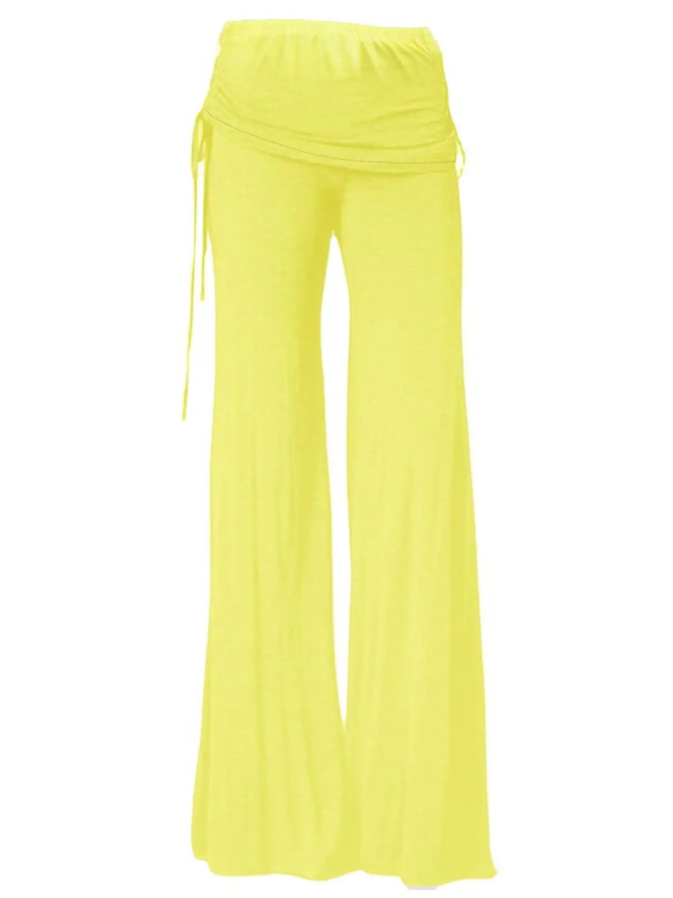 Black Wide Leg Bell Bottom Pants with Tie Waist — feature 8