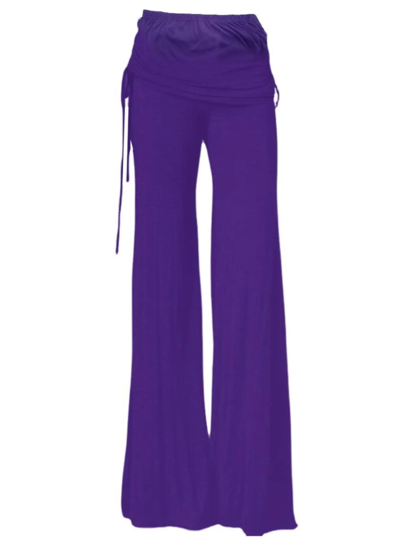 Black Wide Leg Bell Bottom Pants with Tie Waist — feature 9