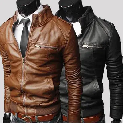 Men's Black Leather Motorcycle Jacket 2023 Winter - Image 5